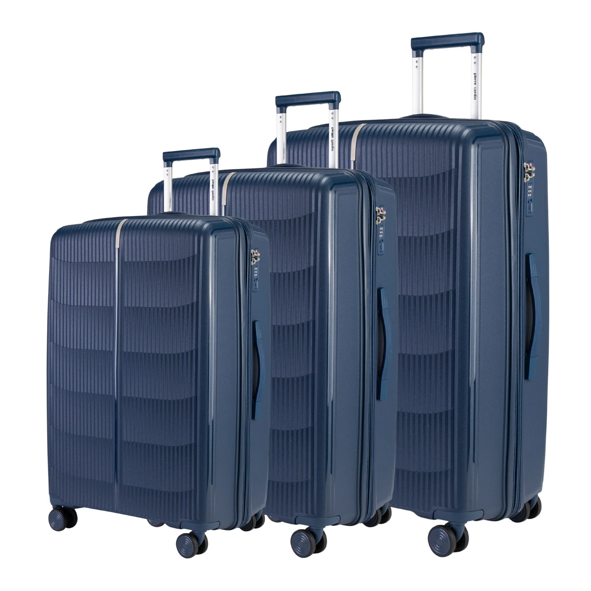 PP Suitcases Set Of 3 with Free Beauty Case-D.Grey