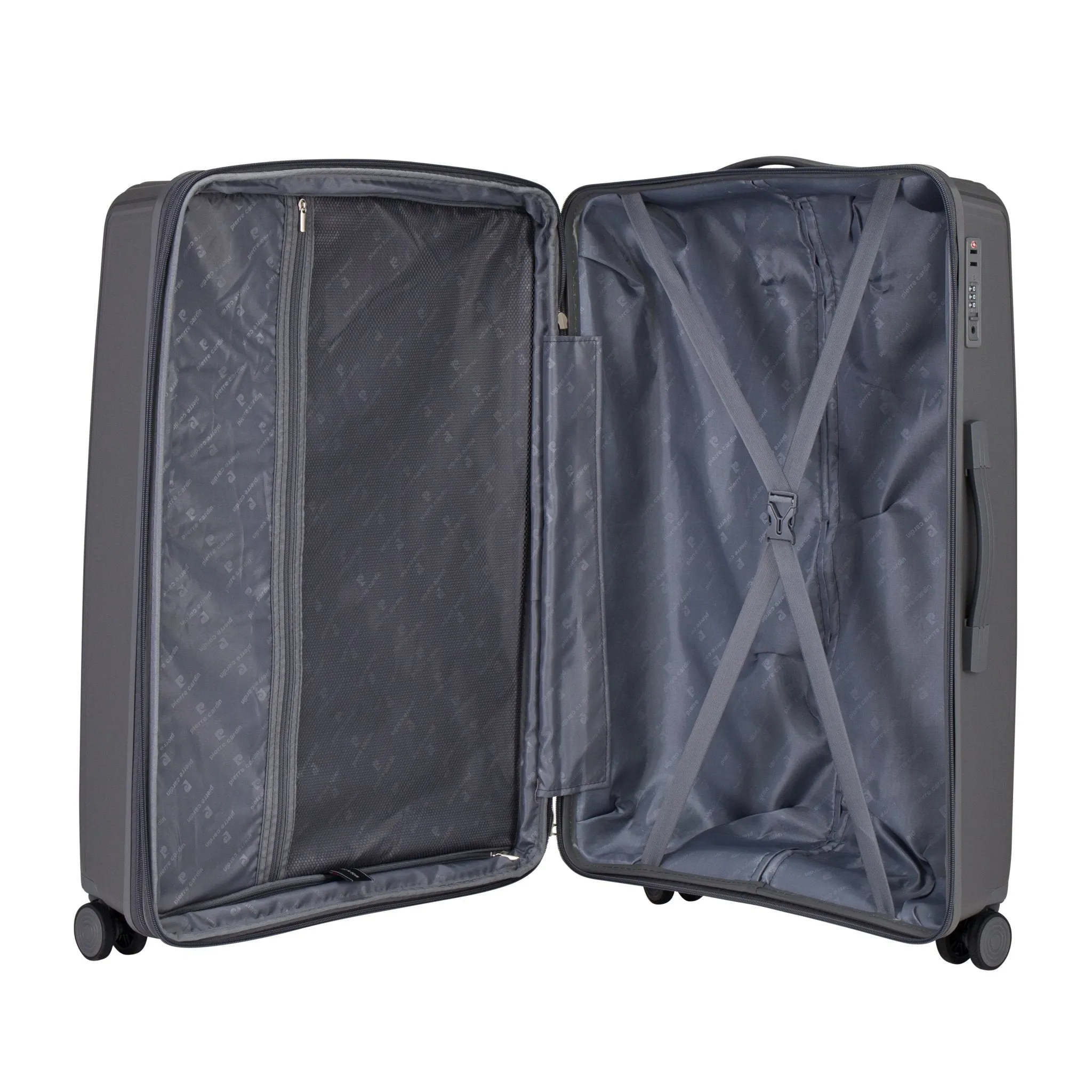 PP Suitcases Set Of 3 with Free Beauty Case-D.Grey