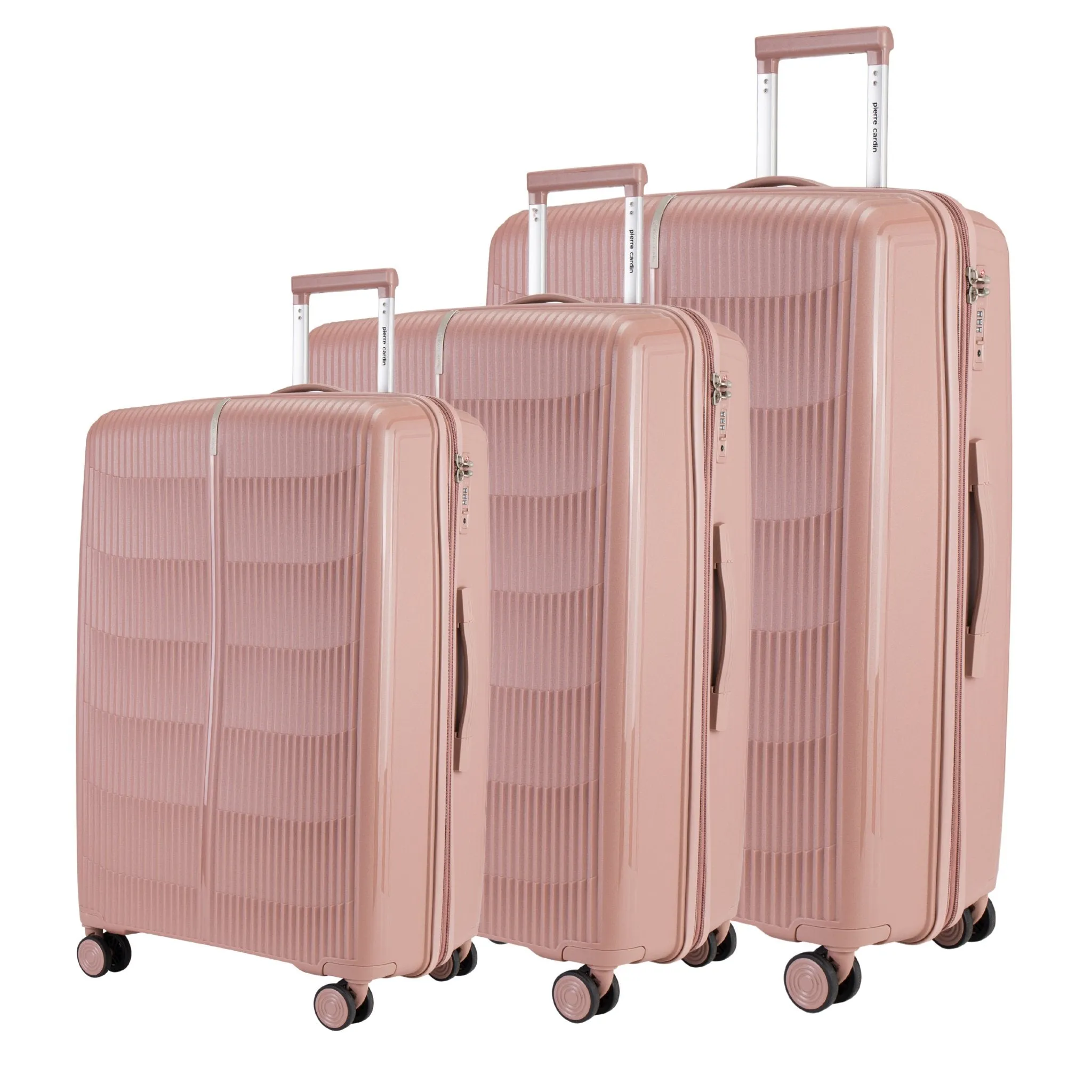 PP Suitcases Set Of 3 with Free Beauty Case-D.Grey