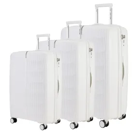 PP Suitcases Set Of 3 with Free Beauty Case-White