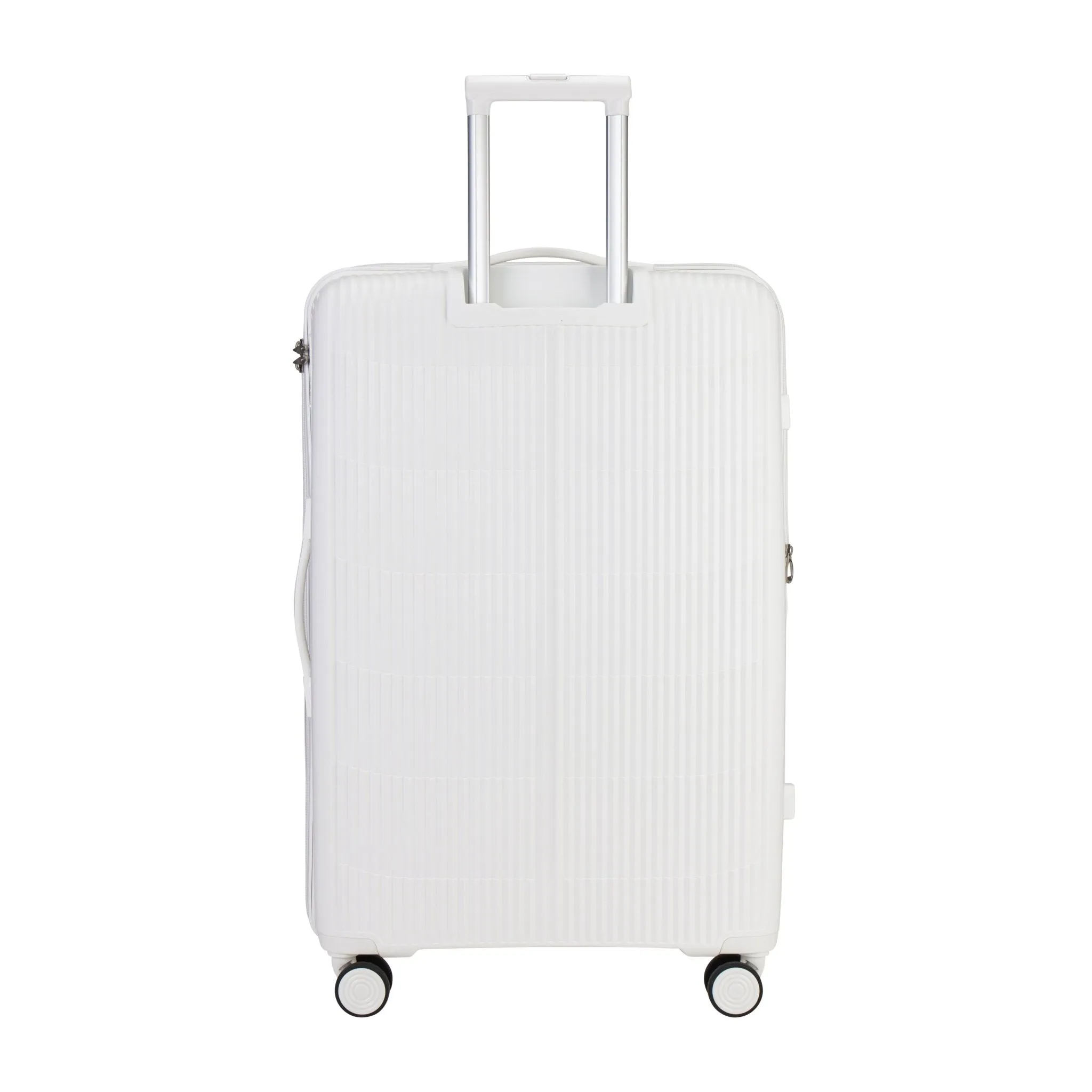 PP Suitcases Set Of 3 with Free Beauty Case-White