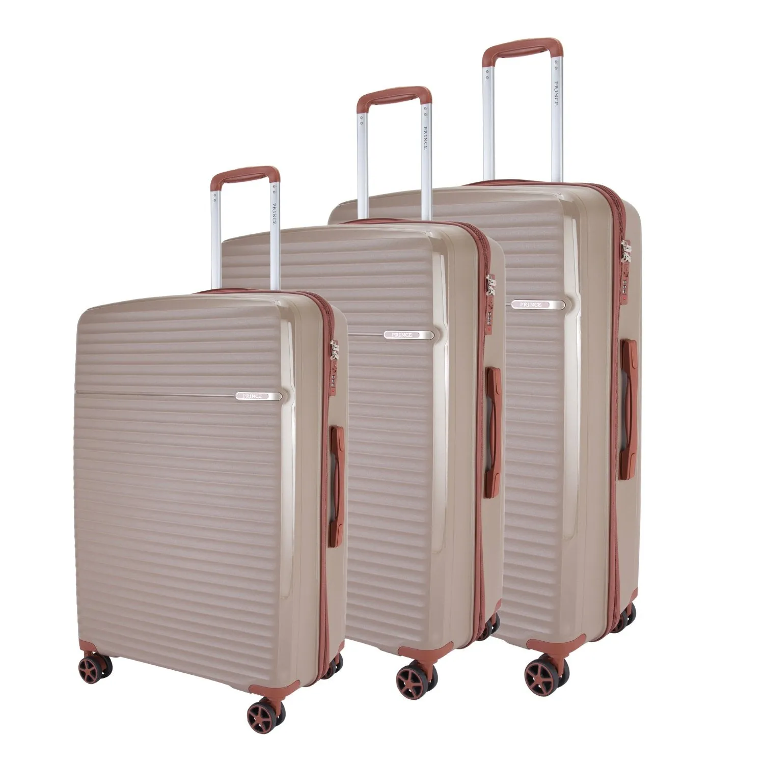 Prince Hardside Suitcase Set of 3-Champagne PR16710