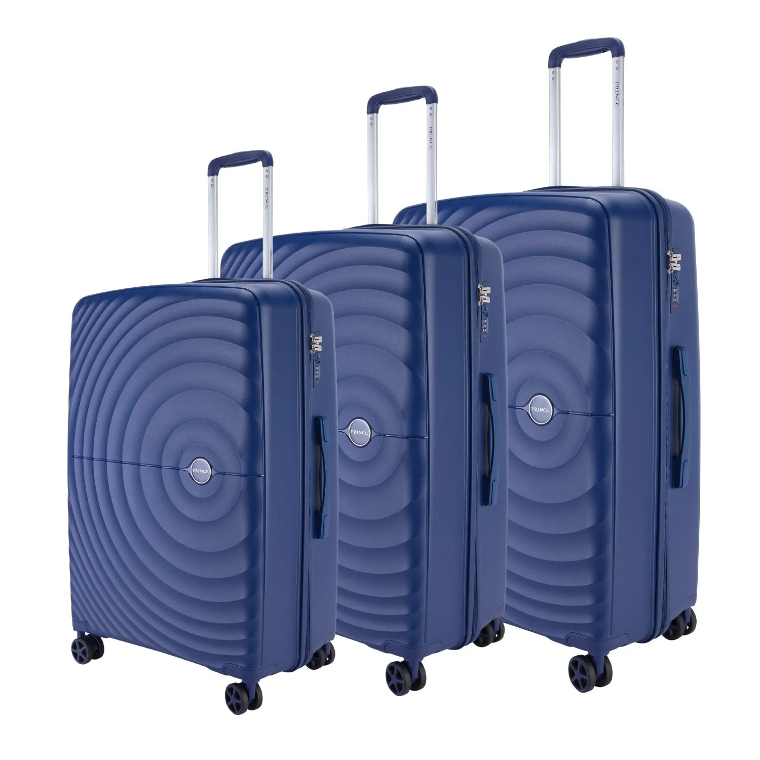 Prince Hardside Suitcase Set of 3-Navy PR16709