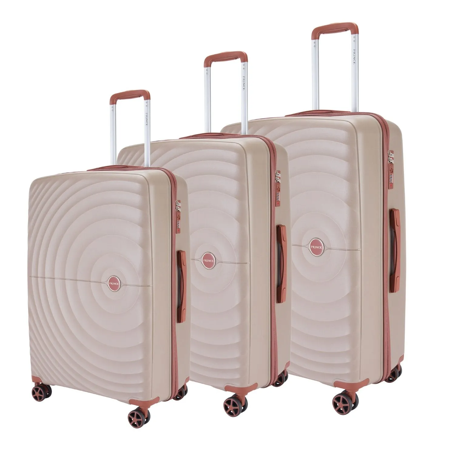 Prince Hardside Suitcase Set of 3-Navy PR16709