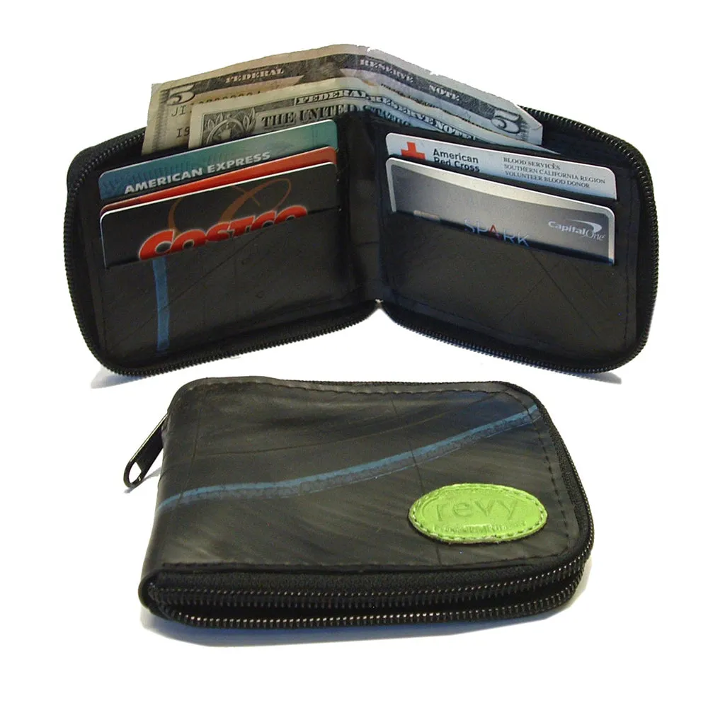 Recycled Rubber Tire Zippered Wallet