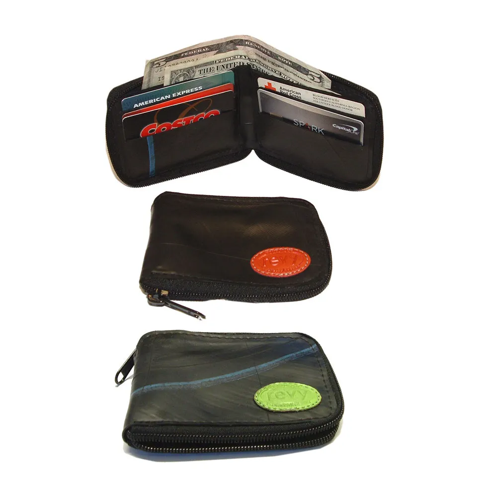 Recycled Rubber Tire Zippered Wallet