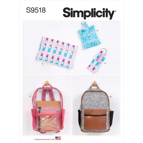 Simplicity Sewing Pattern S9518 Backpacks and Accessories