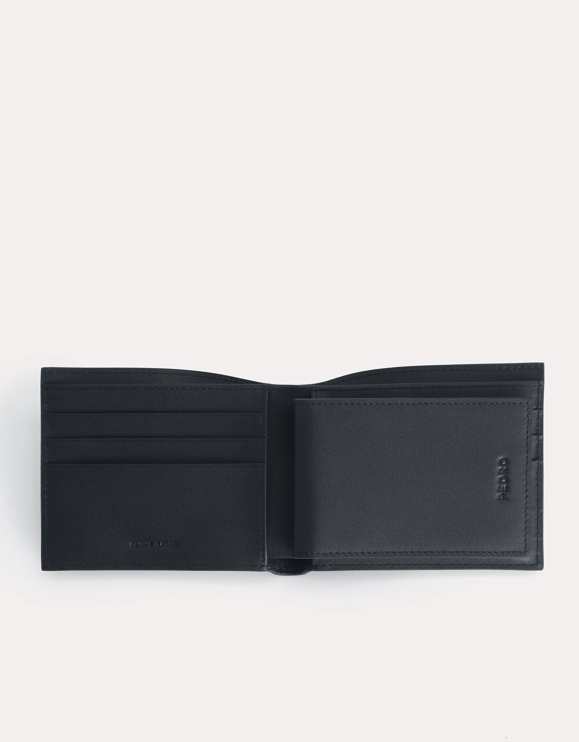 Textured Leather Bi-Fold Wallet with Insert