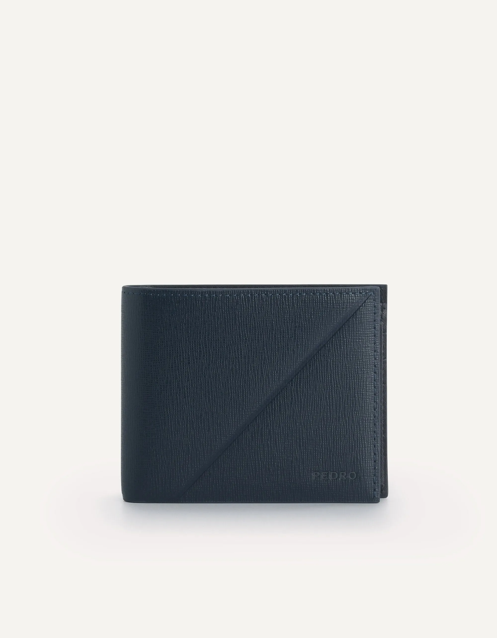 Textured Leather Bi-Fold Wallet with Insert