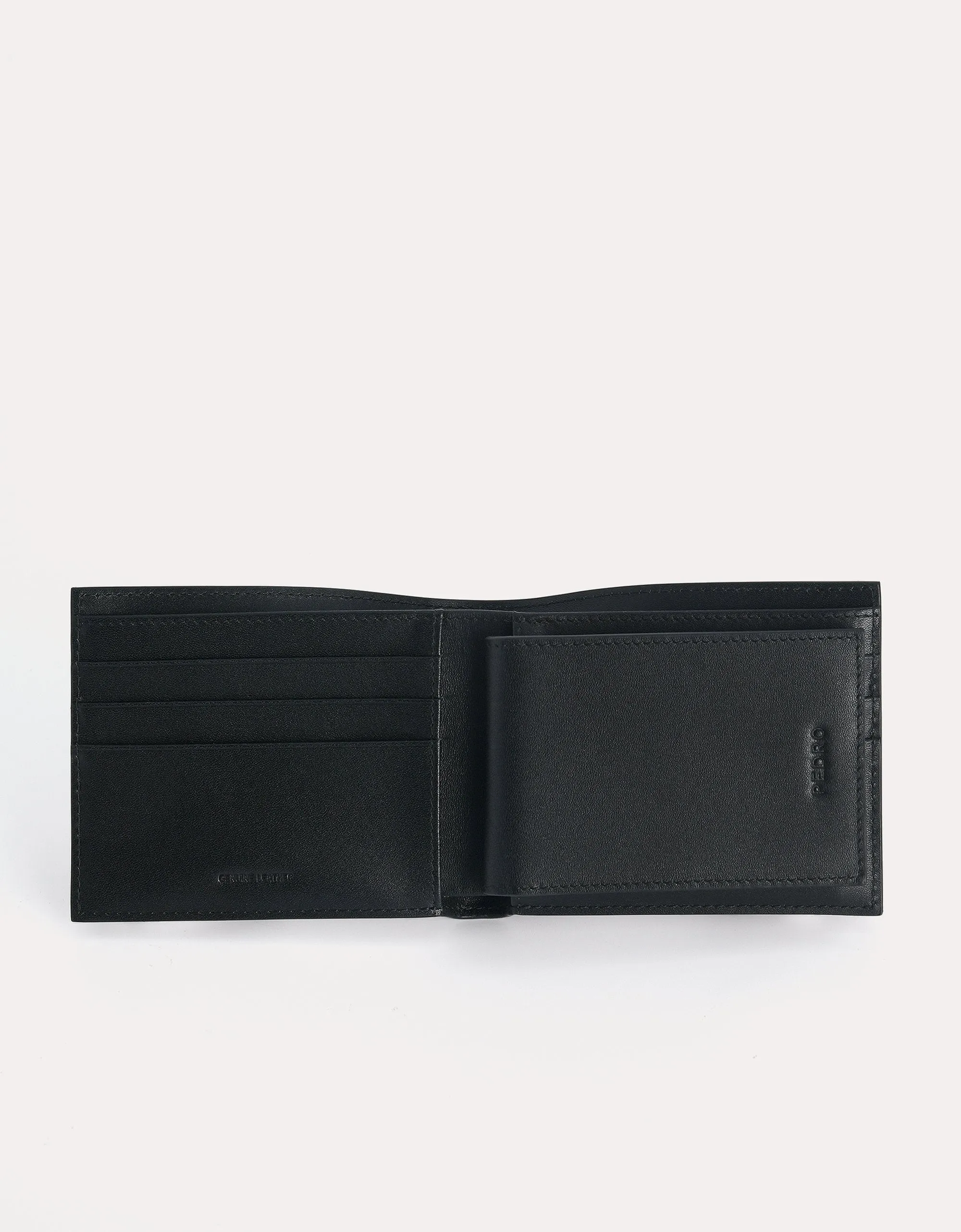 Textured Leather Bi-Fold Wallet with Insert