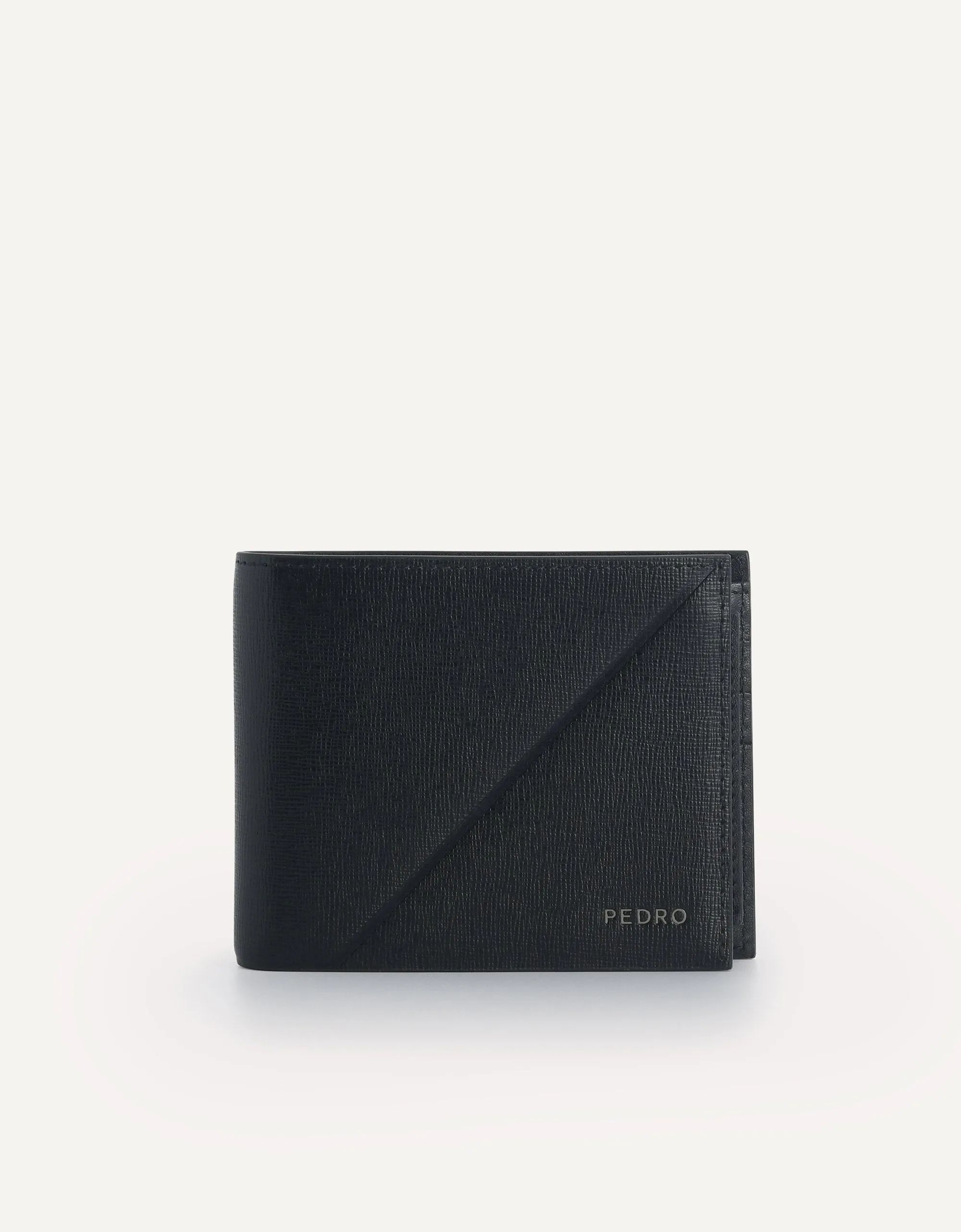 Textured Leather Bi-Fold Wallet with Insert