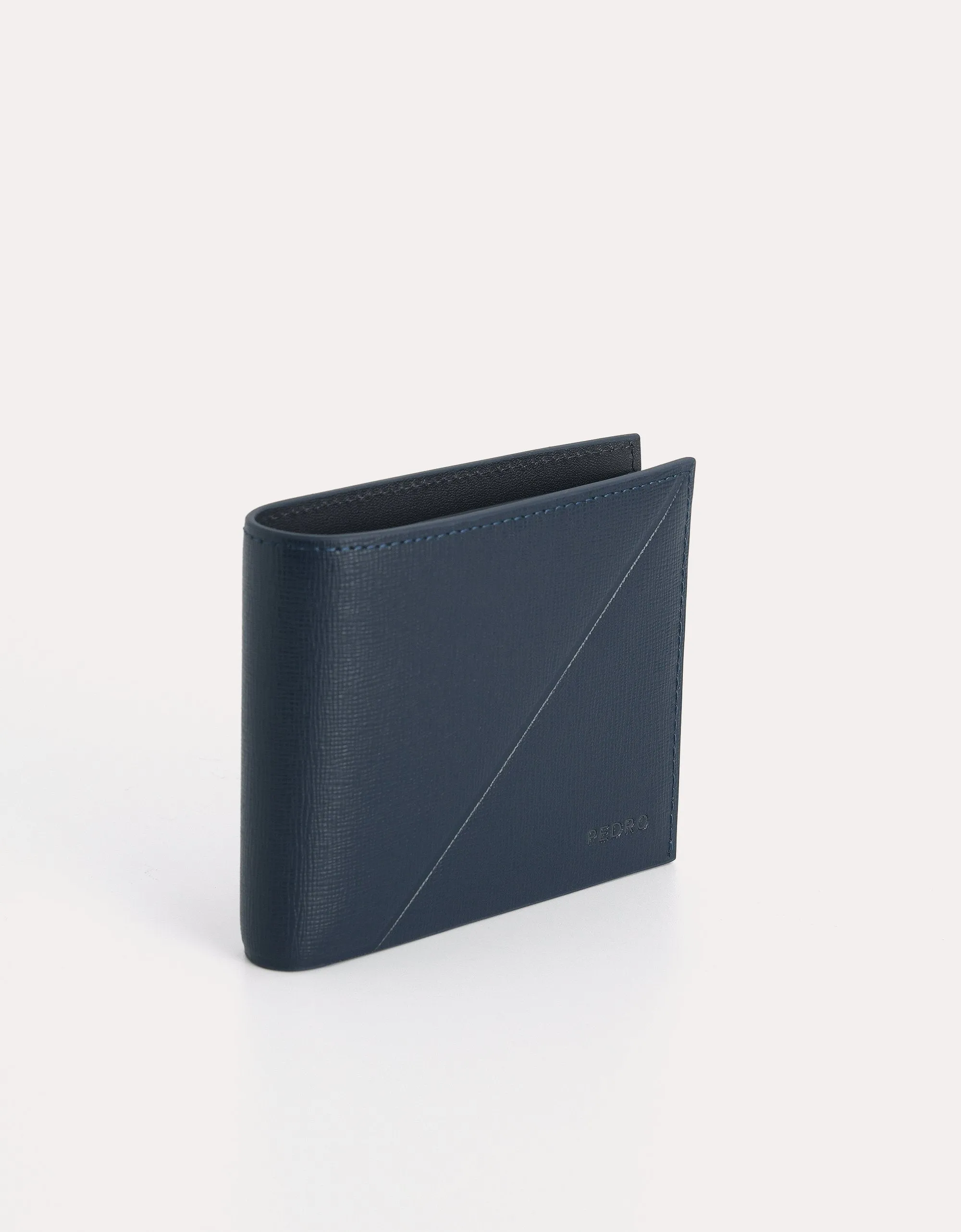 Textured Leather Bi-Fold Wallet with Insert