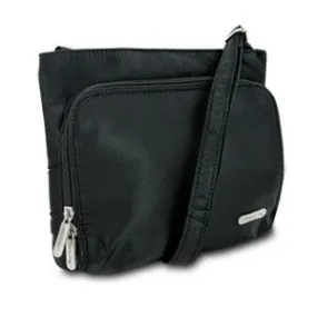 Travelon Classic Hobo Bag (Black w/ Zebra Lining)