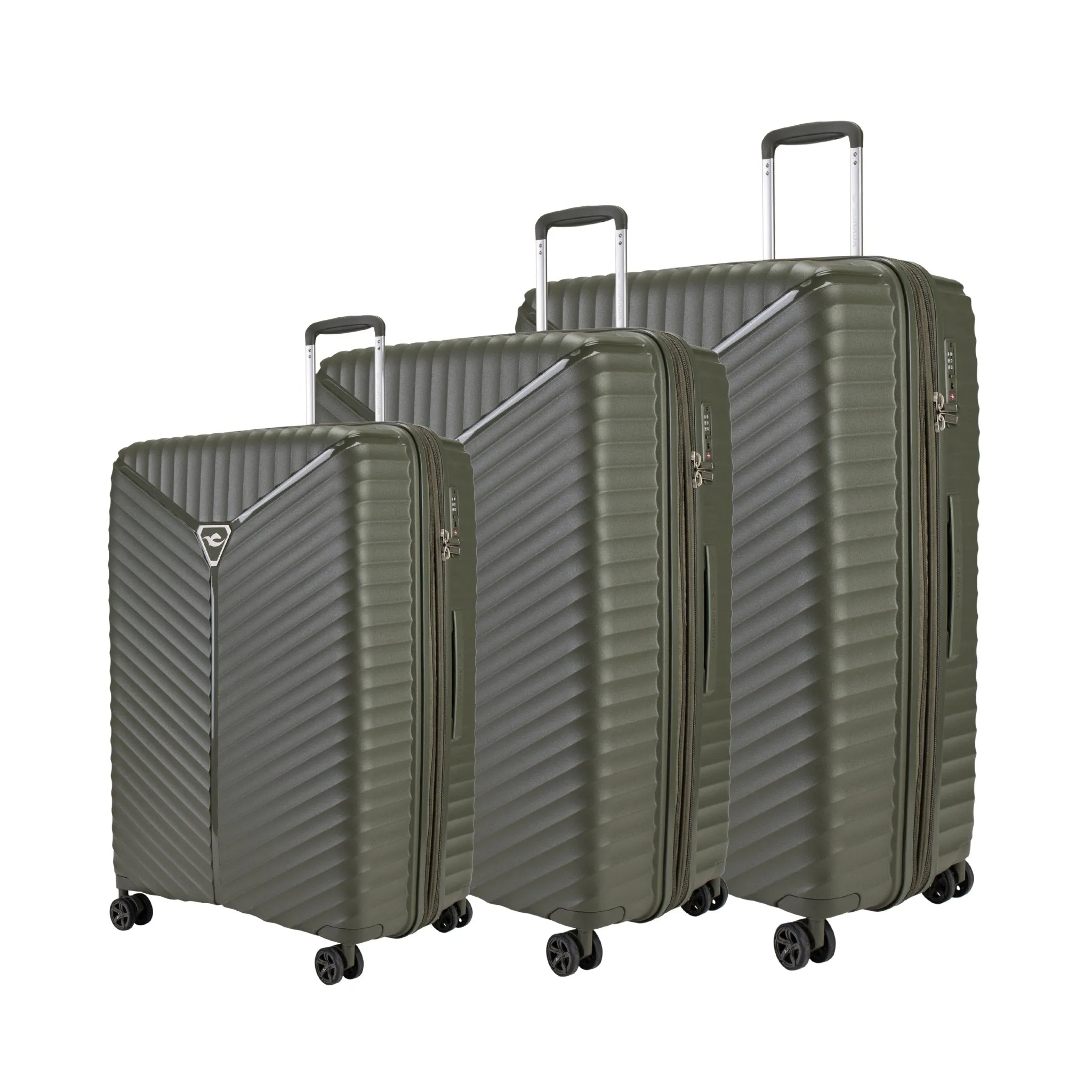 Turin Suitcases Set of 3   Beauty Case - Dark Grey