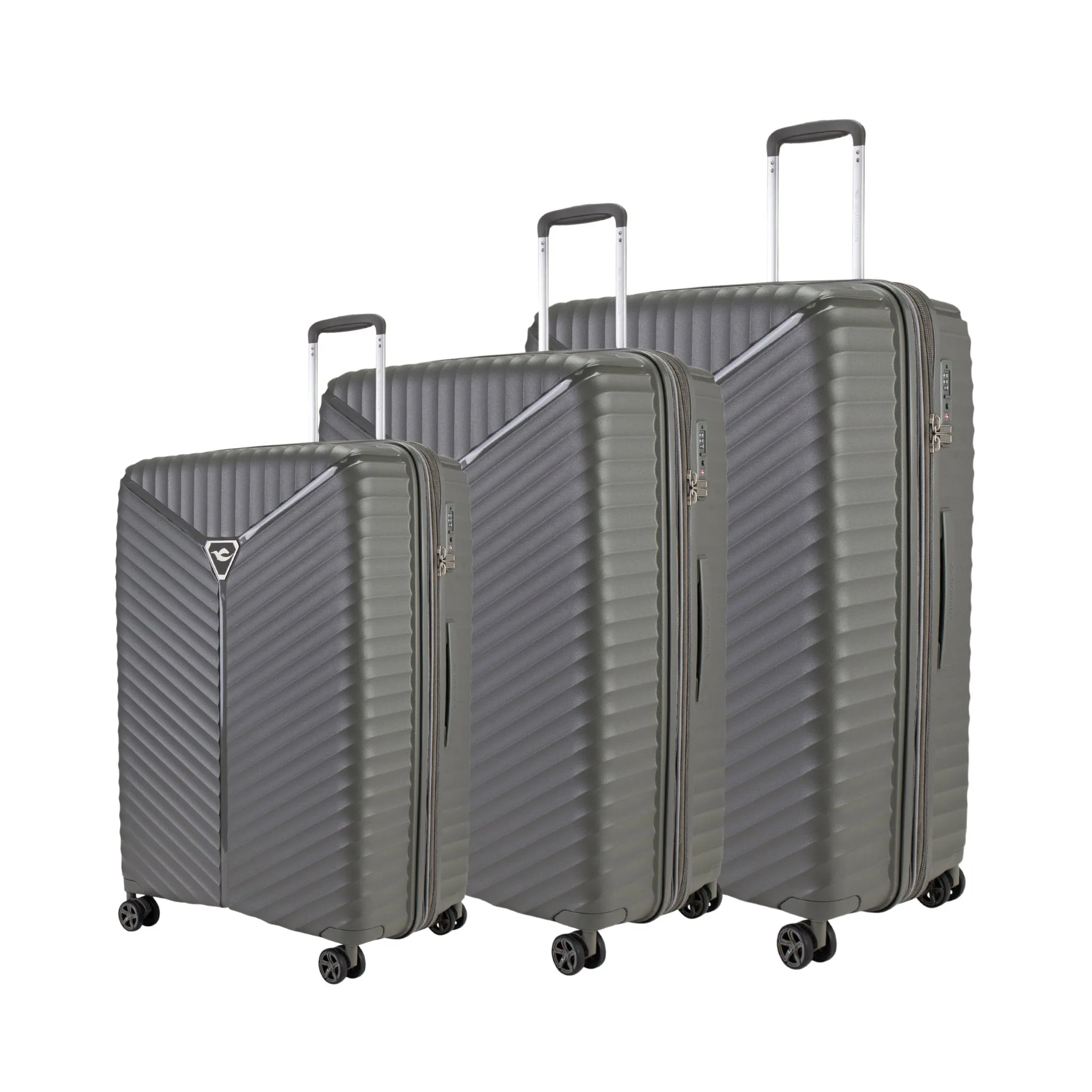 Turin Suitcases Set of 3   Beauty Case - Dark Grey