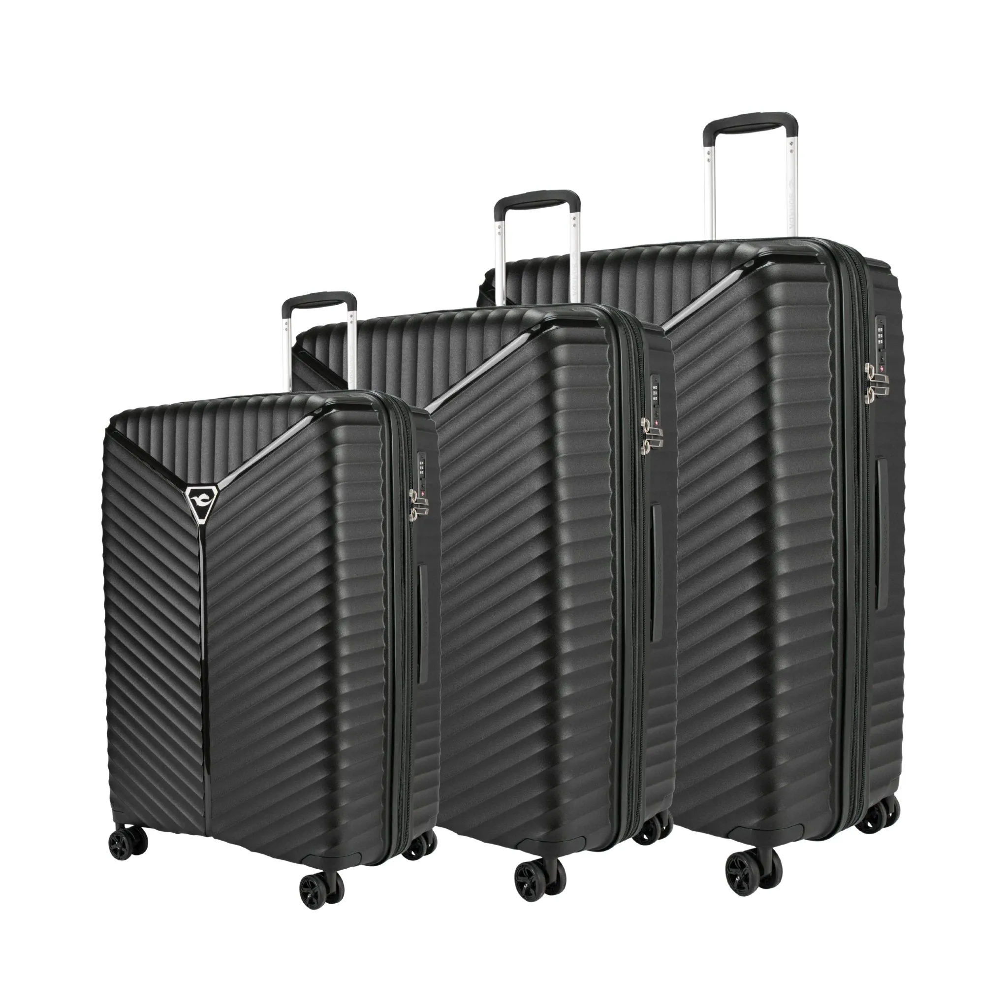 Turin Suitcases Set of 3   Beauty Case - Dark Grey