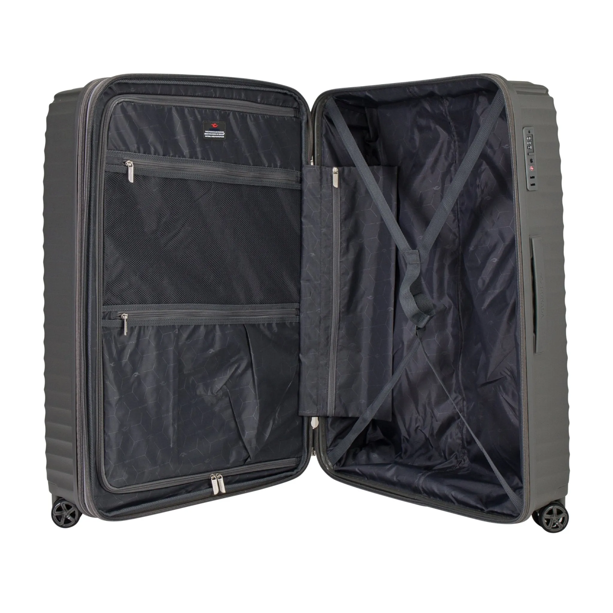 Turin Suitcases Set of 3   Beauty Case - Dark Grey