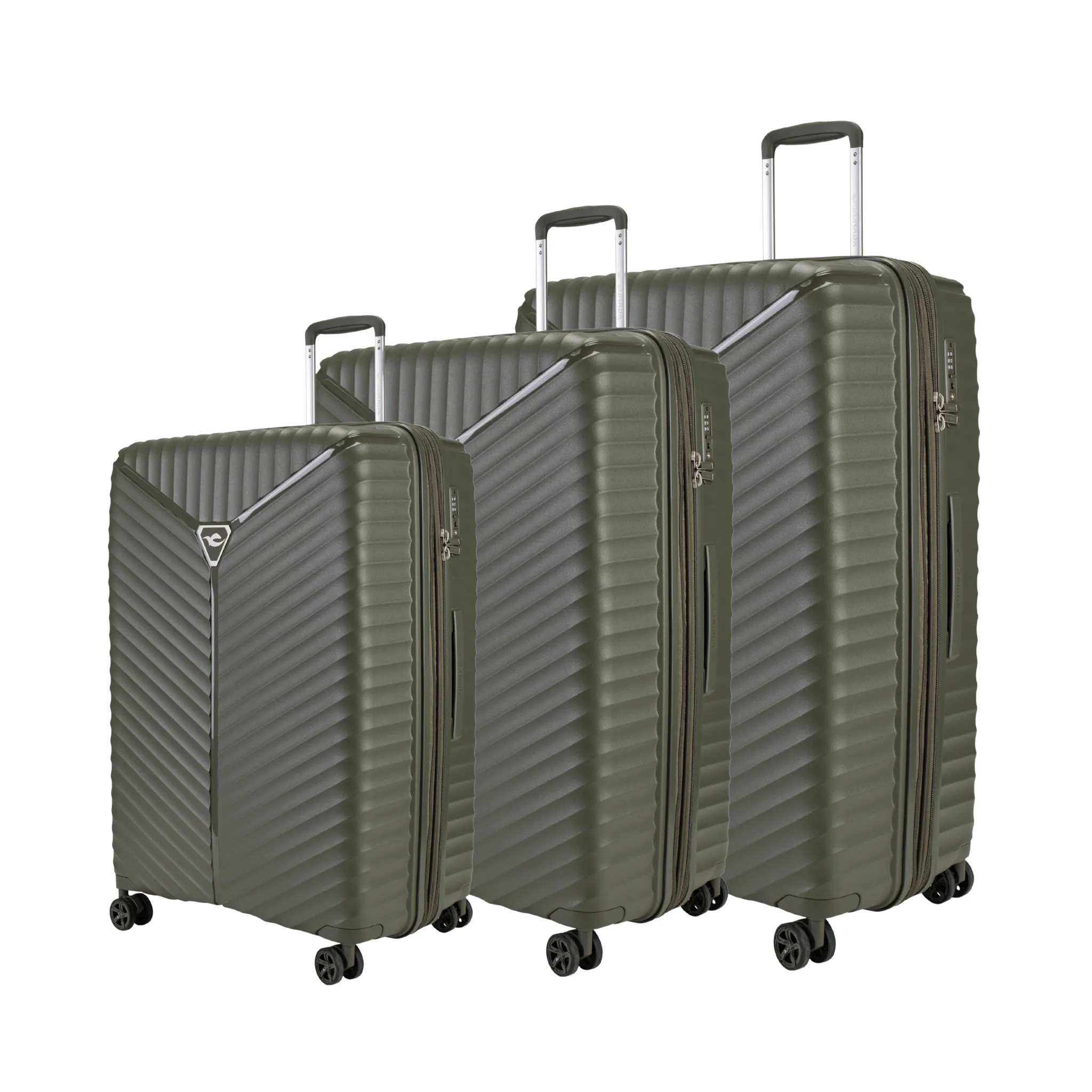 Turin Suitcases Set of 3   Beauty Case - Gold Orange