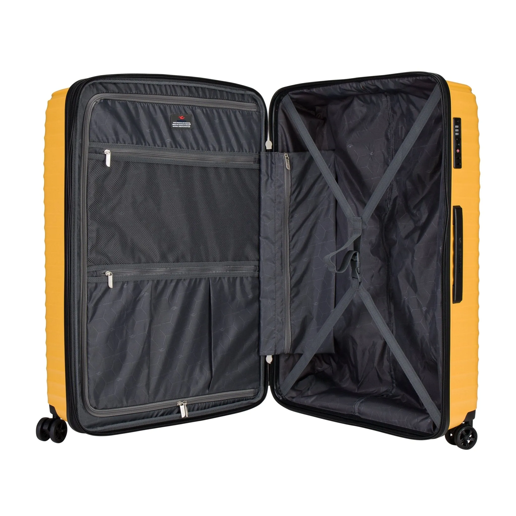 Turin Suitcases Set of 3   Beauty Case - Gold Orange