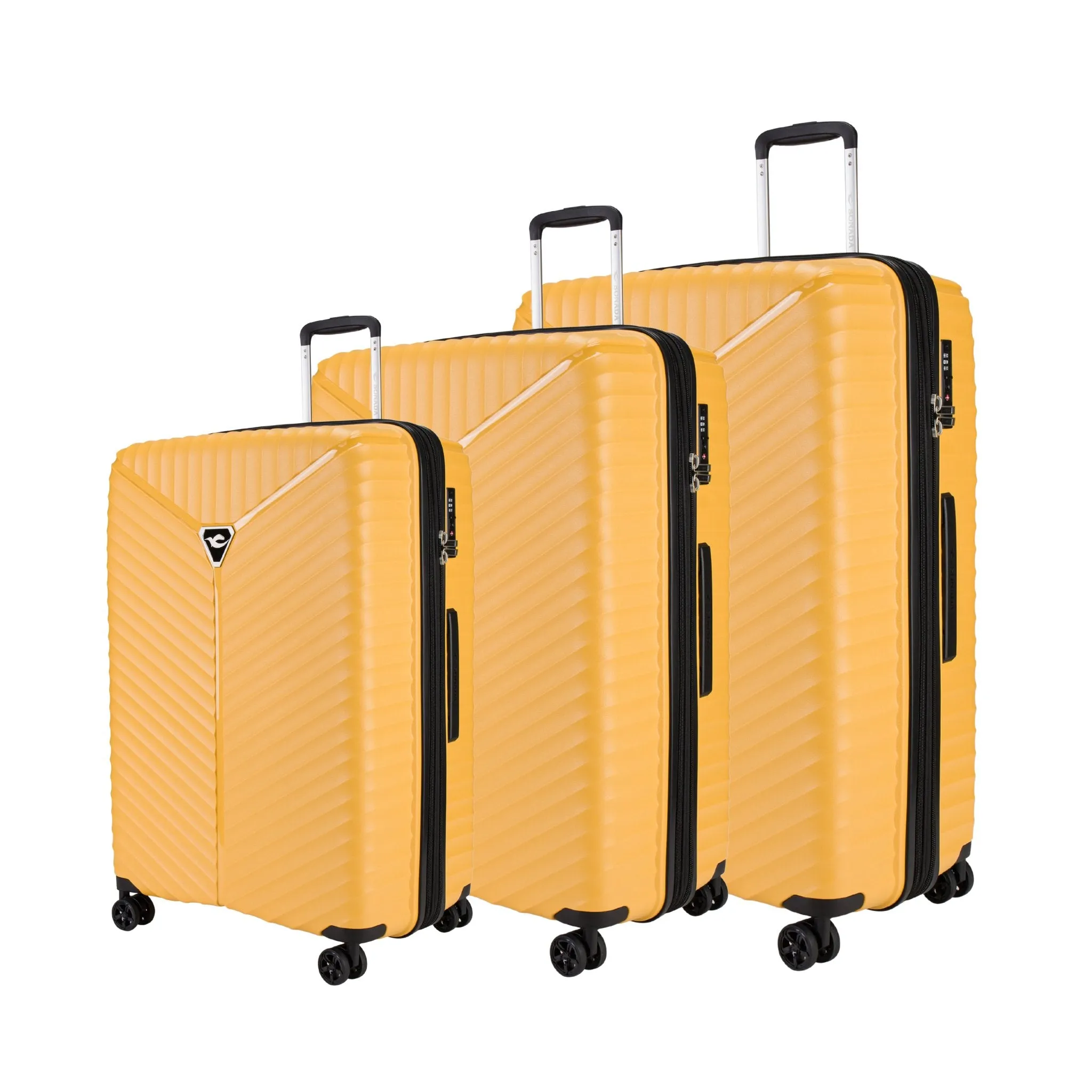 Turin Suitcases Set of 3   Beauty Case - Gold Orange