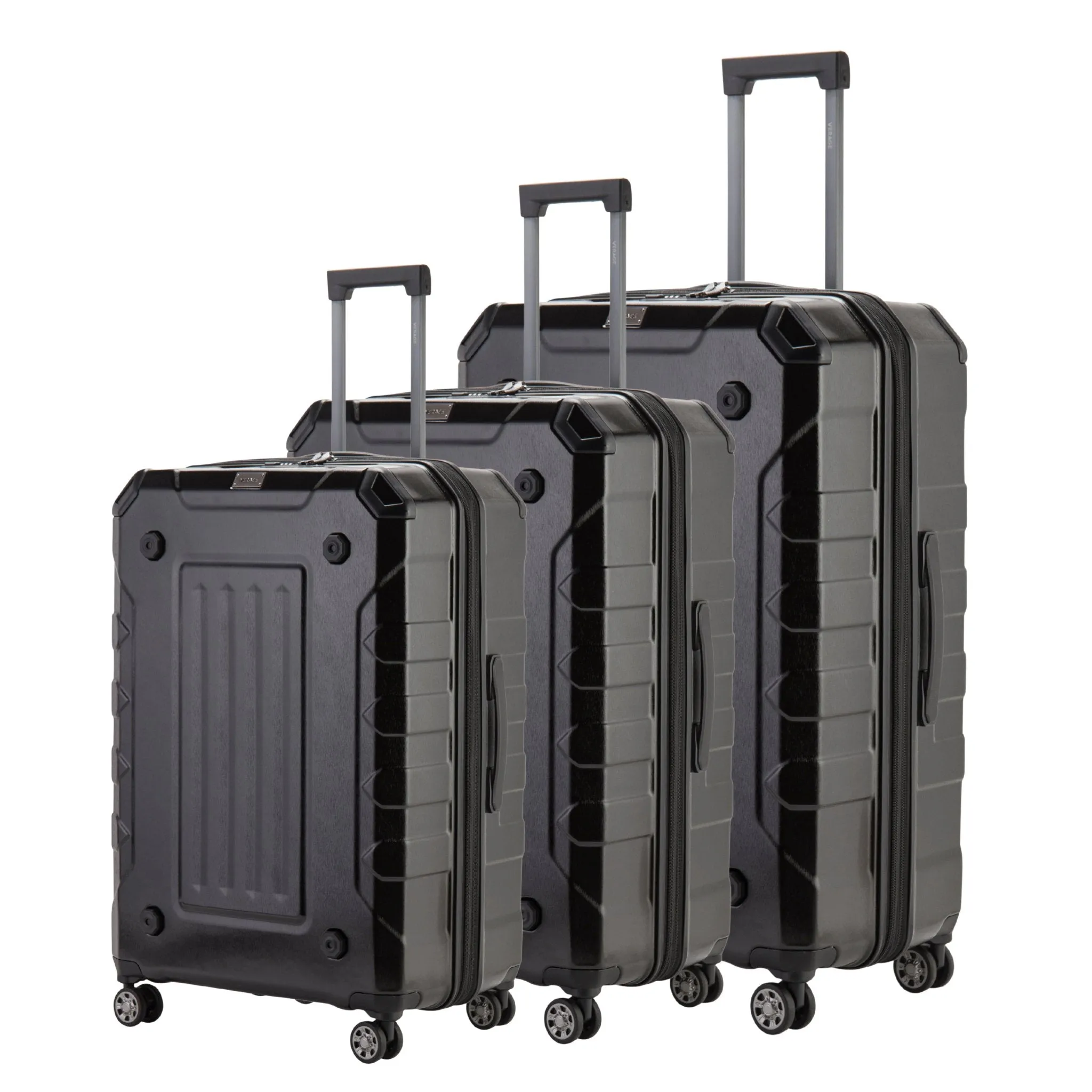 Upright Suitcase Black Set Of 3