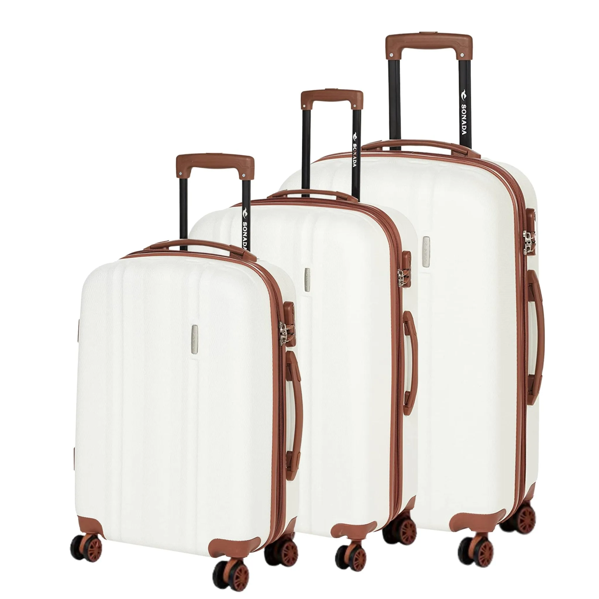 Upright Suitcases Trolley Set of 3 - Dark Grey