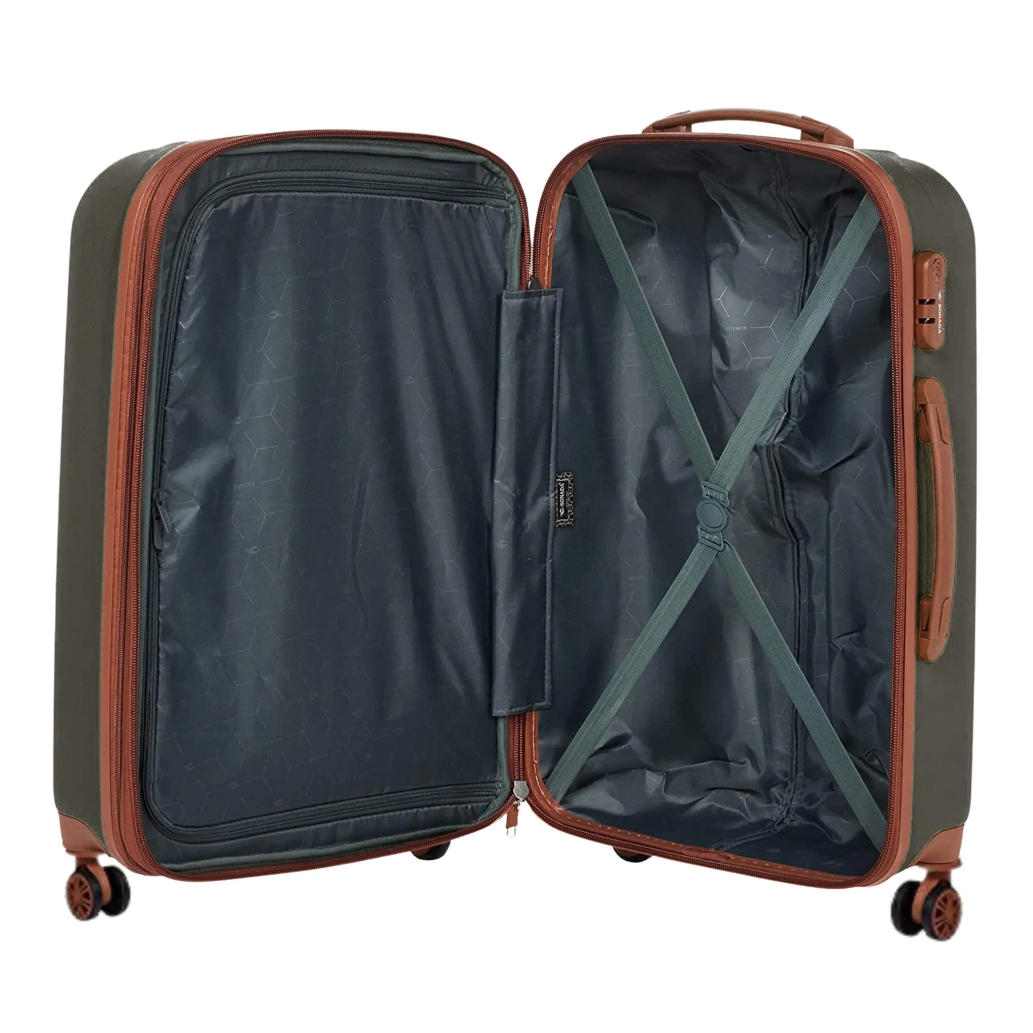 Upright Suitcases Trolley Set of 3 - Dark Grey