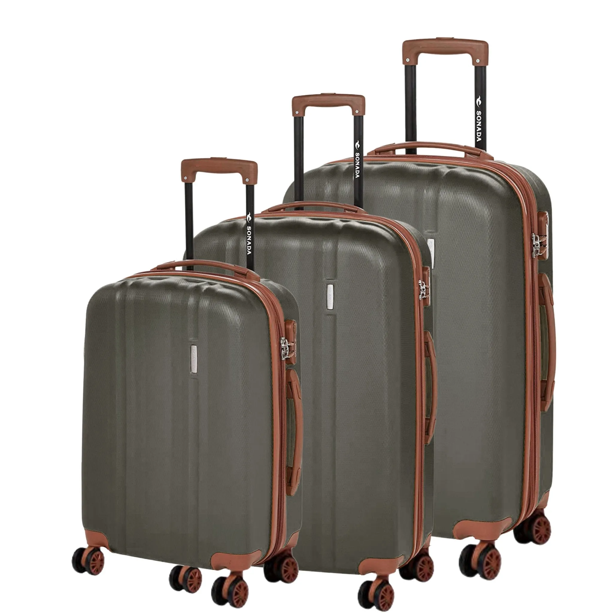 Upright Suitcases Trolley Set of 3 - Navy