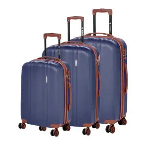 Upright Suitcases Trolley Set of 3 - Navy