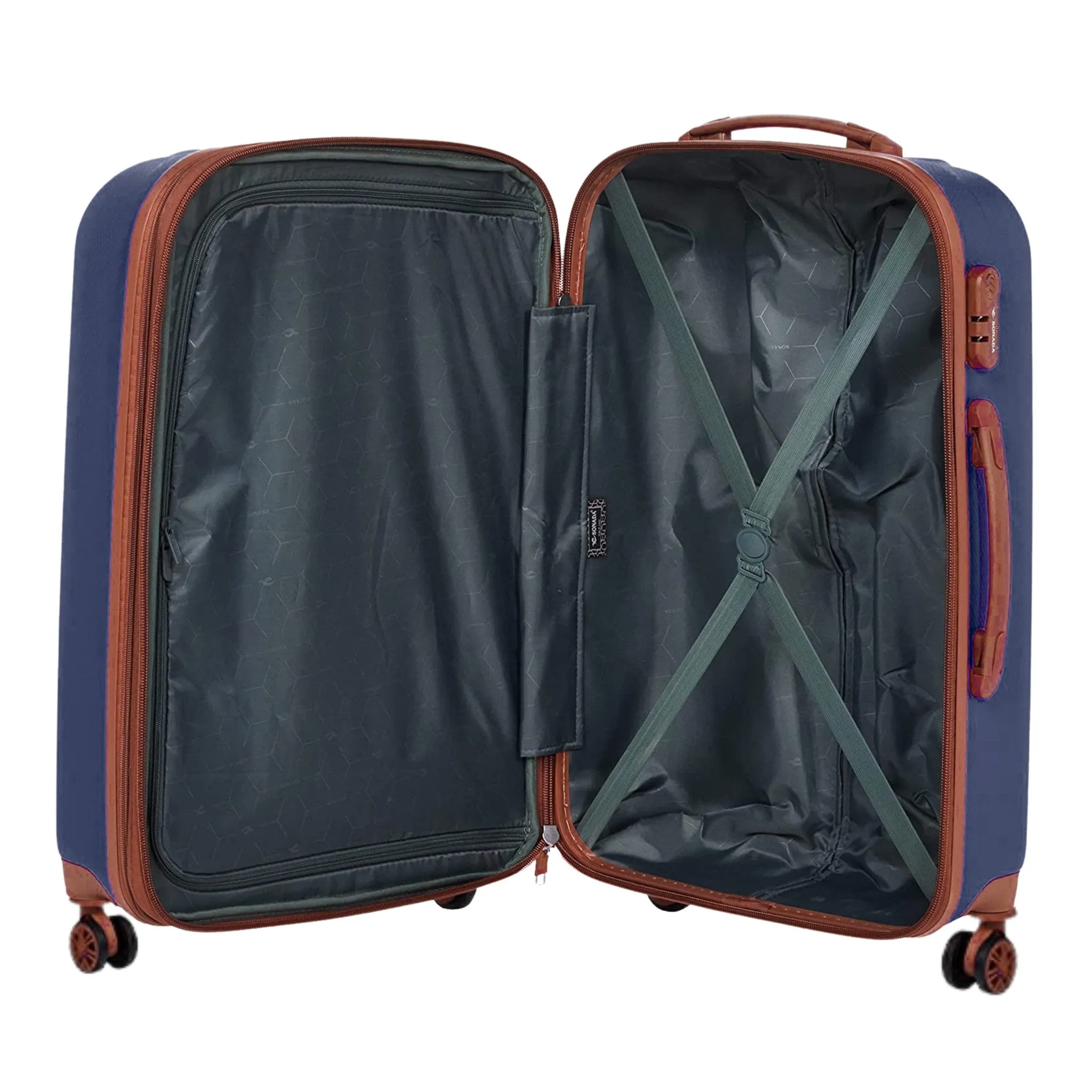 Upright Suitcases Trolley Set of 3 - Navy