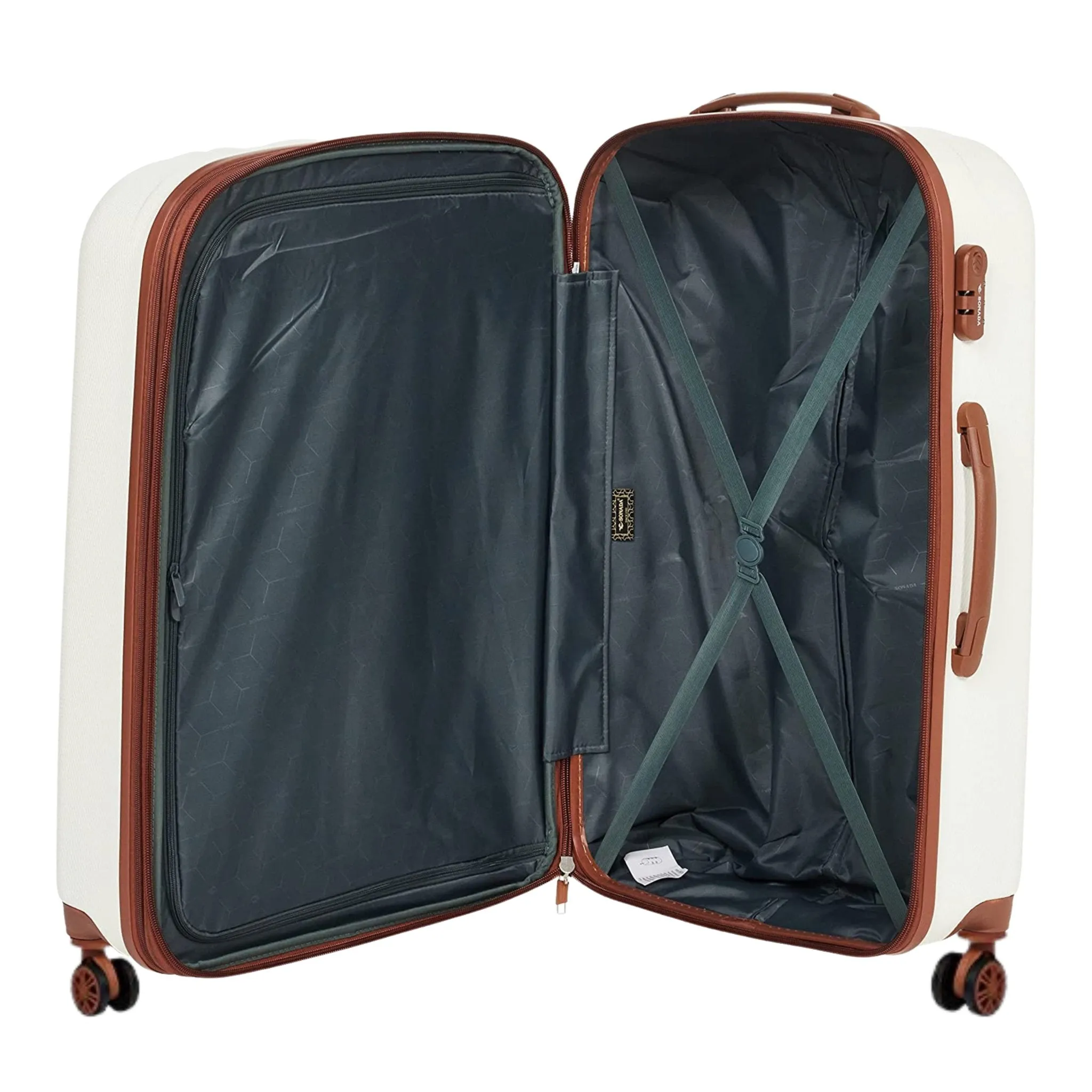 Upright Suitcases Trolley Set of 3 - White