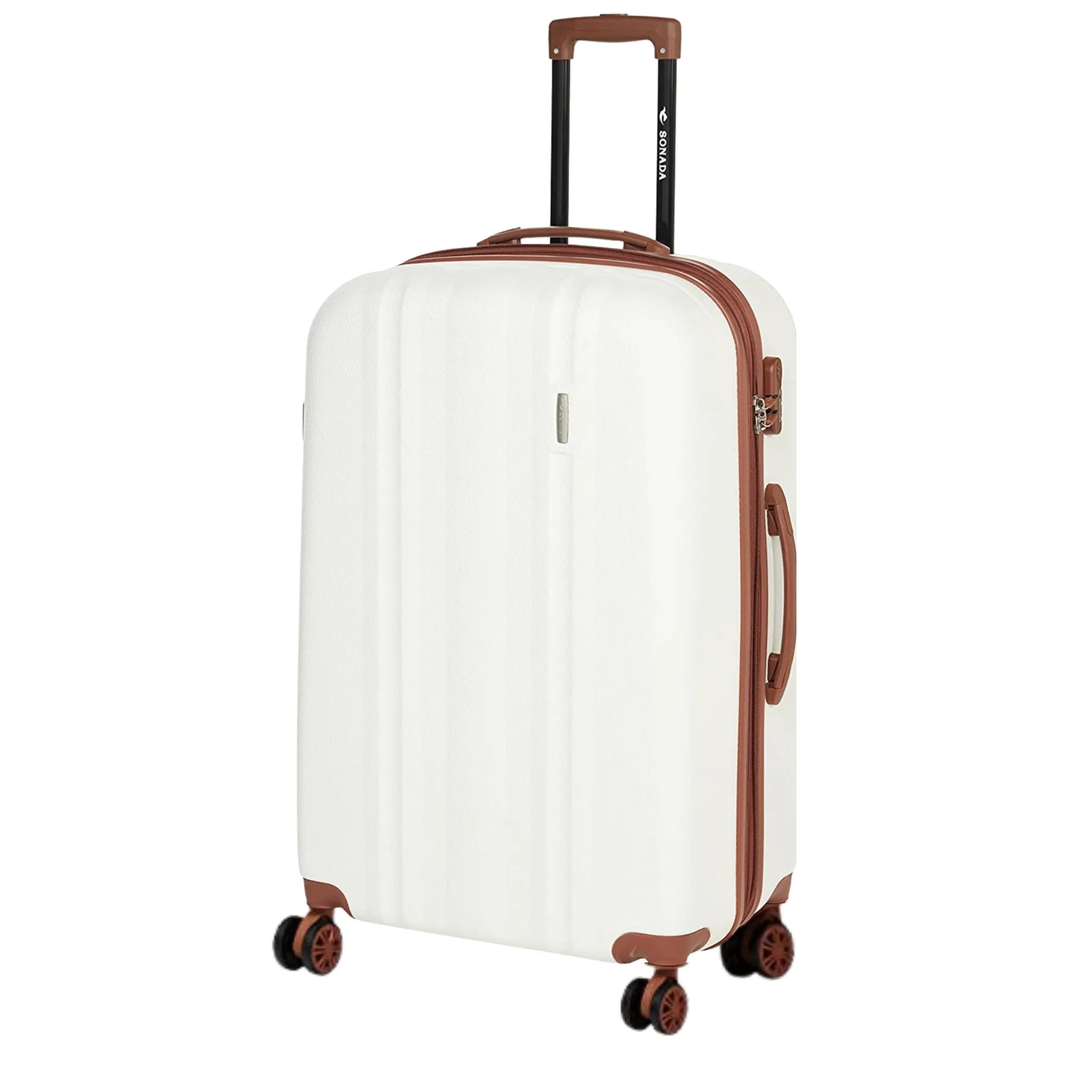 Upright Suitcases Trolley Set of 3 - White