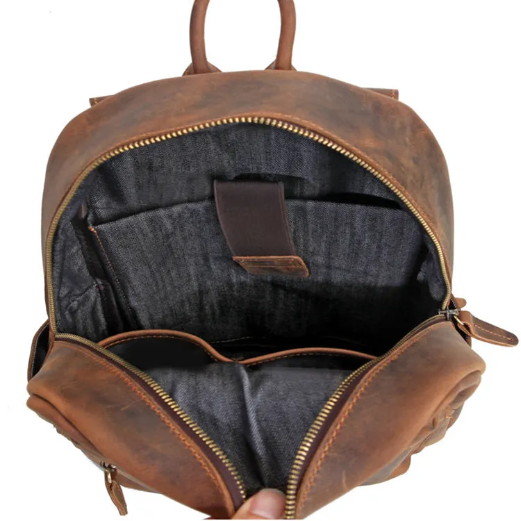 Vintage Womens Genuine Leather Backpack Bag Purse Laptop Backpacks For Women