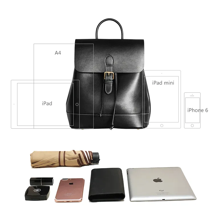 Womens Black Leather Backpack Purse Cute Backpacks for Women