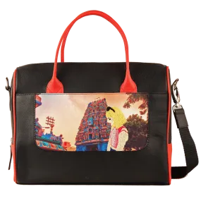 Women's Handcrafted Chennai Print Weekender Bag (Black)