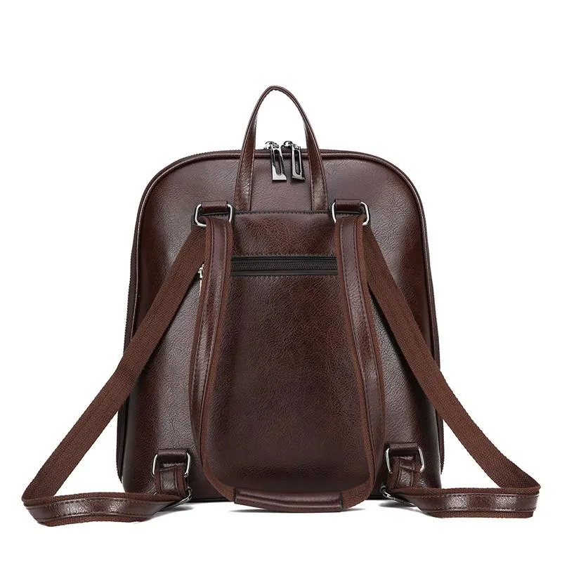 Women's Large Capacity Leather Backpack | Shoulder Bag