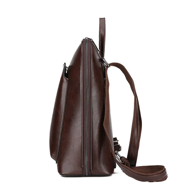 Women's Large Capacity Leather Backpack | Shoulder Bag