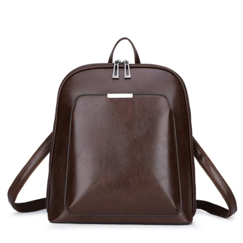 Women's Large Capacity Leather Backpack | Shoulder Bag