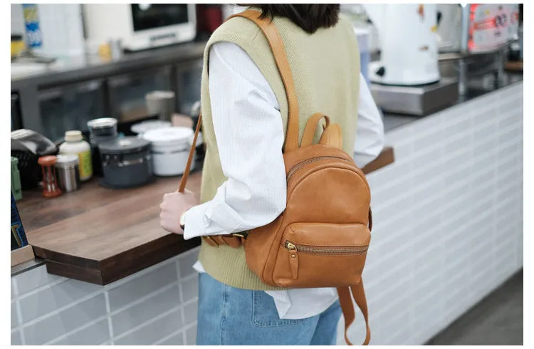 Women's Mini Leather Backpack Ladies Black Backpack Bag For Women