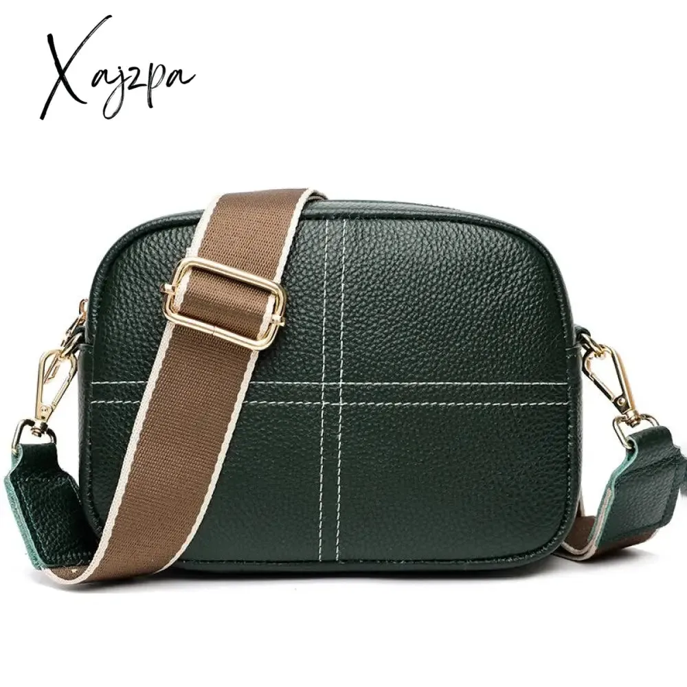 Xajzpa - Cowhide Bag New Leather Soft Leather Zero Wallet Fashion Versatile Messenger Crossbody Bags For Women Square Bag