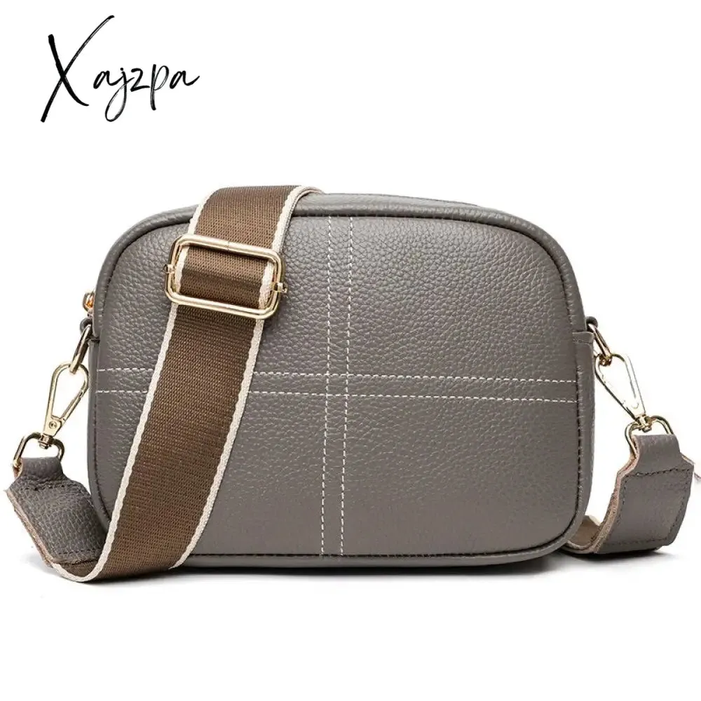 Xajzpa - Cowhide Bag New Leather Soft Leather Zero Wallet Fashion Versatile Messenger Crossbody Bags For Women Square Bag