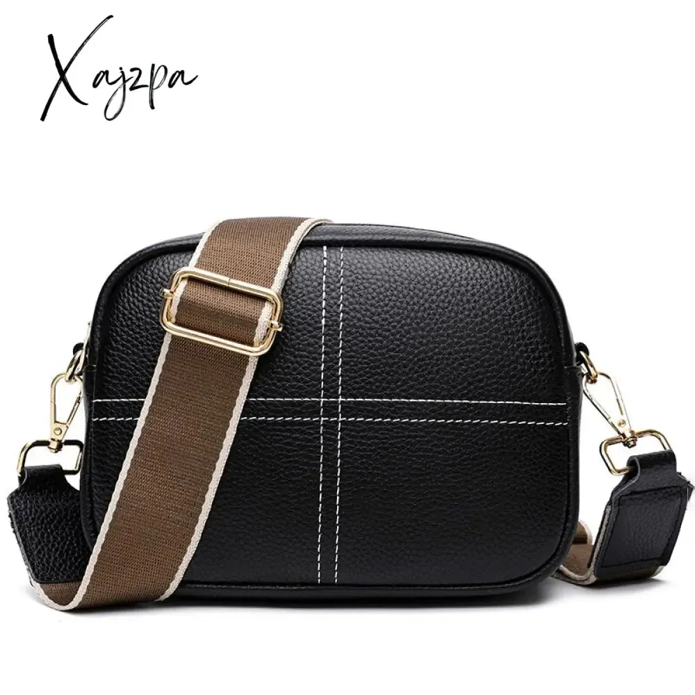 Xajzpa - Cowhide Bag New Leather Soft Leather Zero Wallet Fashion Versatile Messenger Crossbody Bags For Women Square Bag